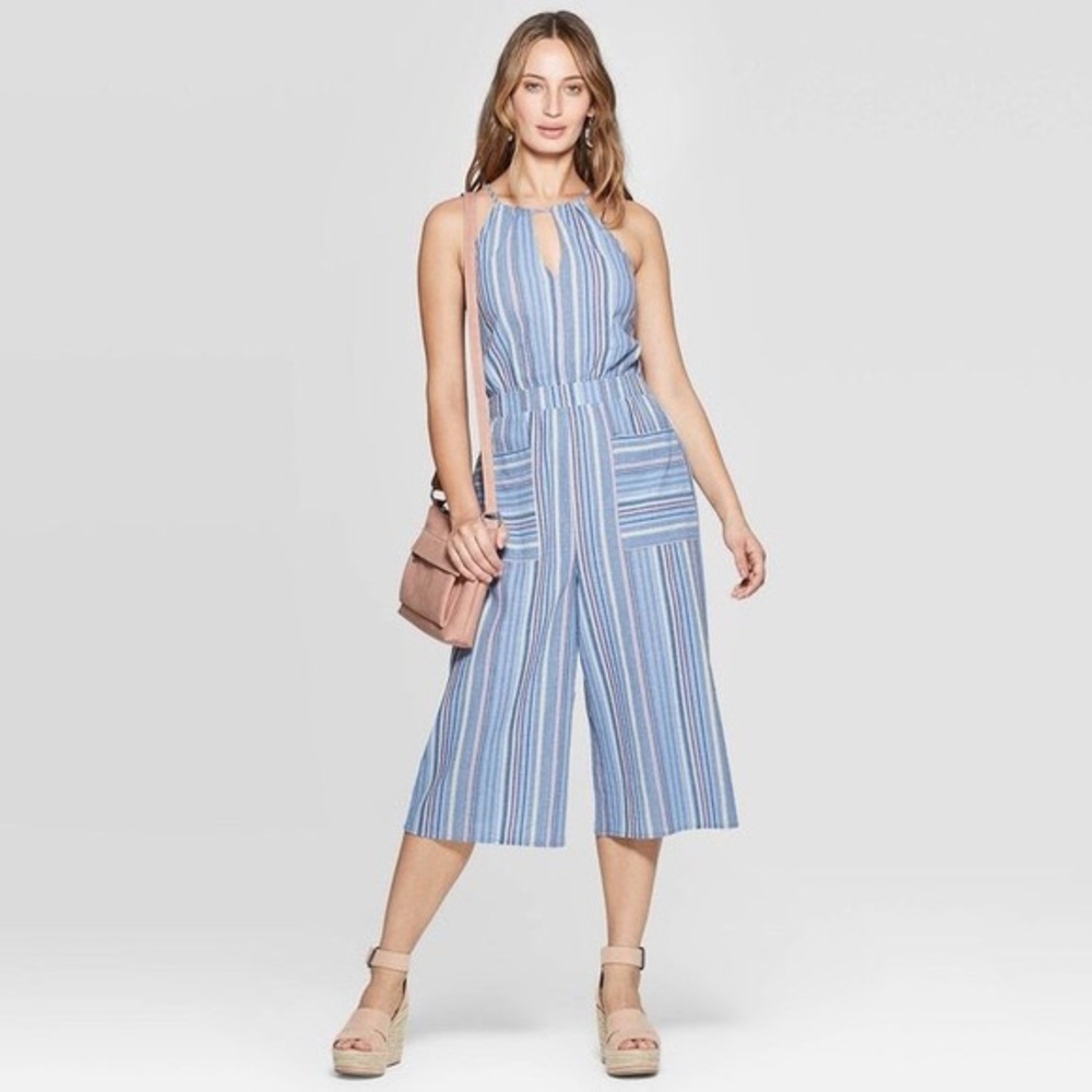 Striped Smocked Jumpsuit